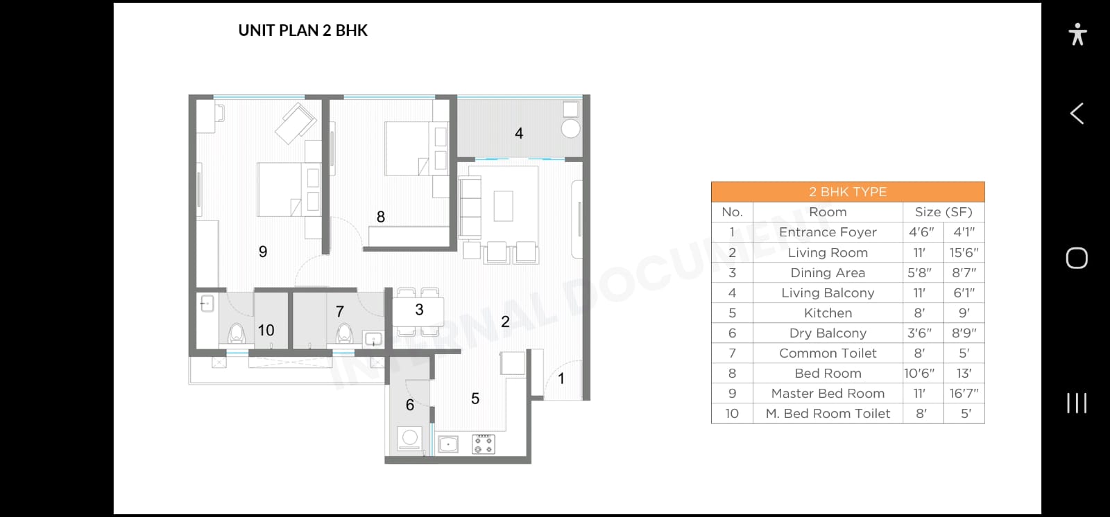 kolte patil sinhagad road 2 bhk unit plan