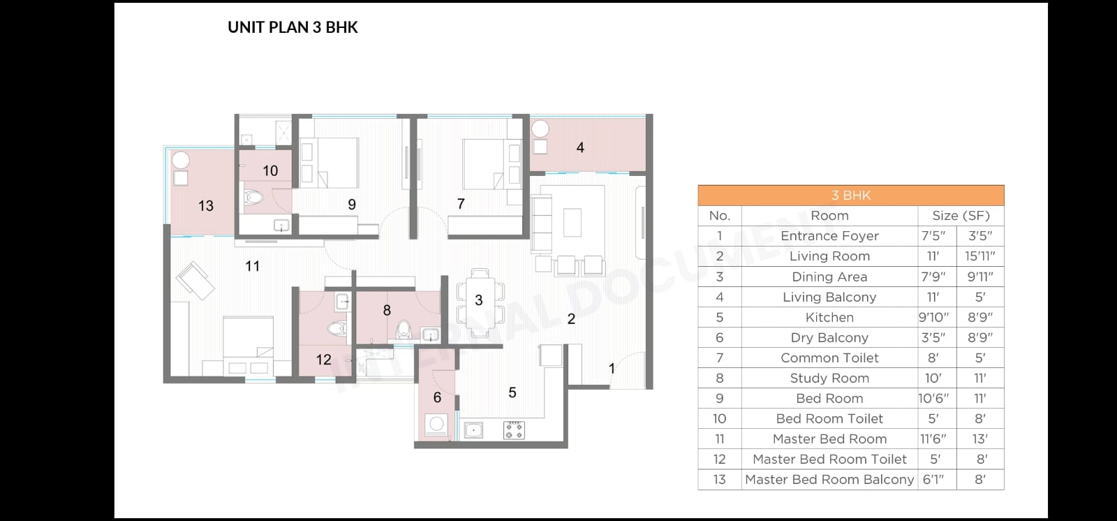 kolte patil sinhagad road 3 bhk unit plan